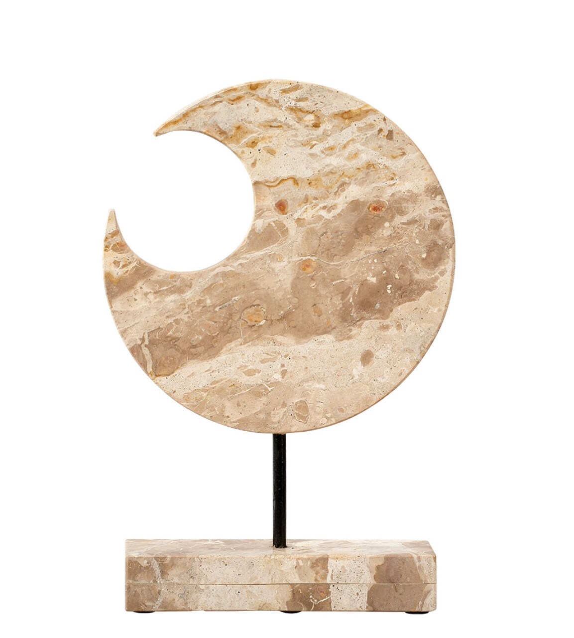 Jamie Young Company Hand Carved Crescent Marble Stand Sculpture - 15" - Cream
